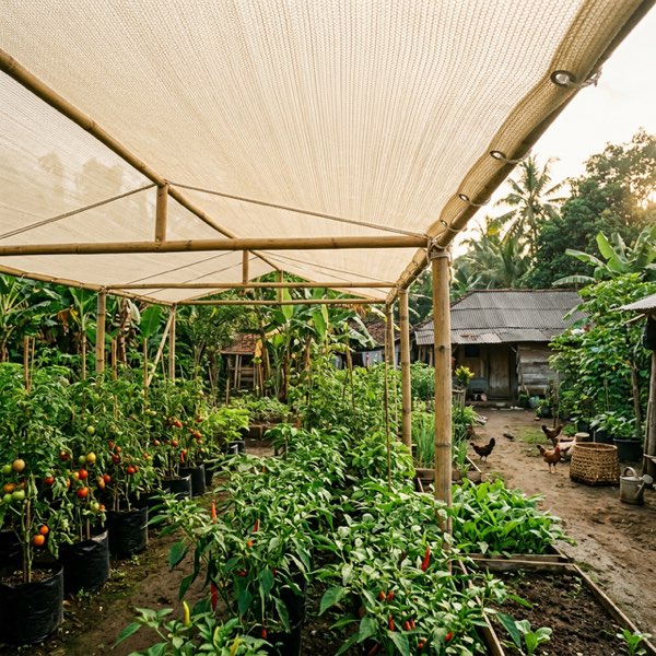 Paranet lembaran cream untuk greenhouse