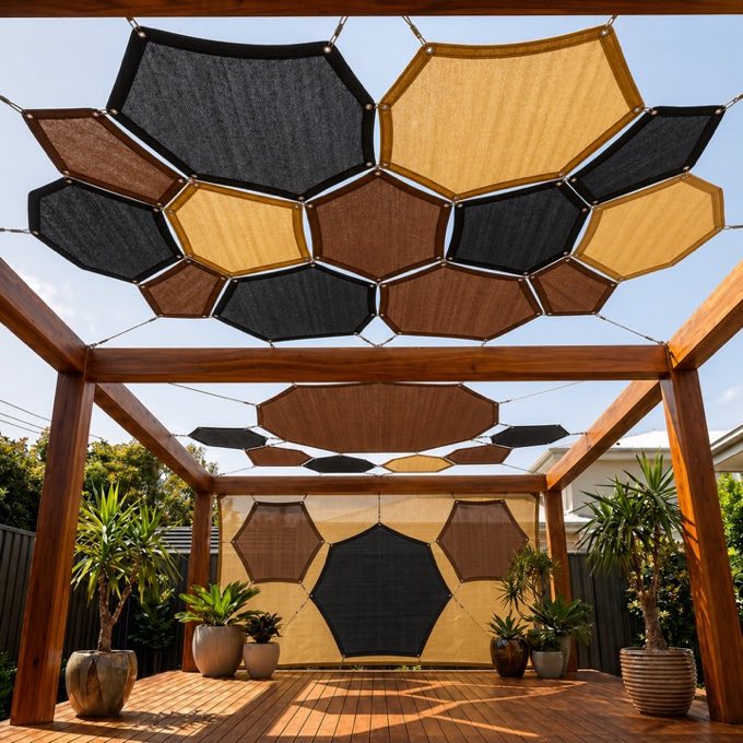 Kanopi teduh model segi enam